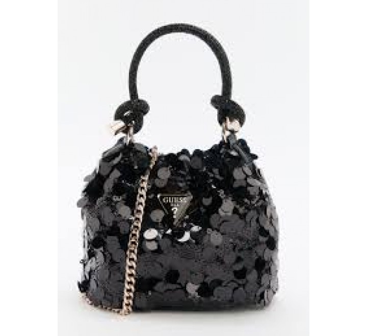 BOLSO GUESS ASA SUPERIOR HOLIDAY SHINE NEGRO HWEG9538750