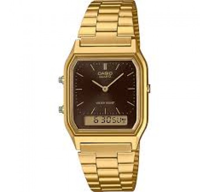 RELOJ CASIO ACERO DORADO ANALOGICO DIGITAL AQ-230GA-5AMQYES