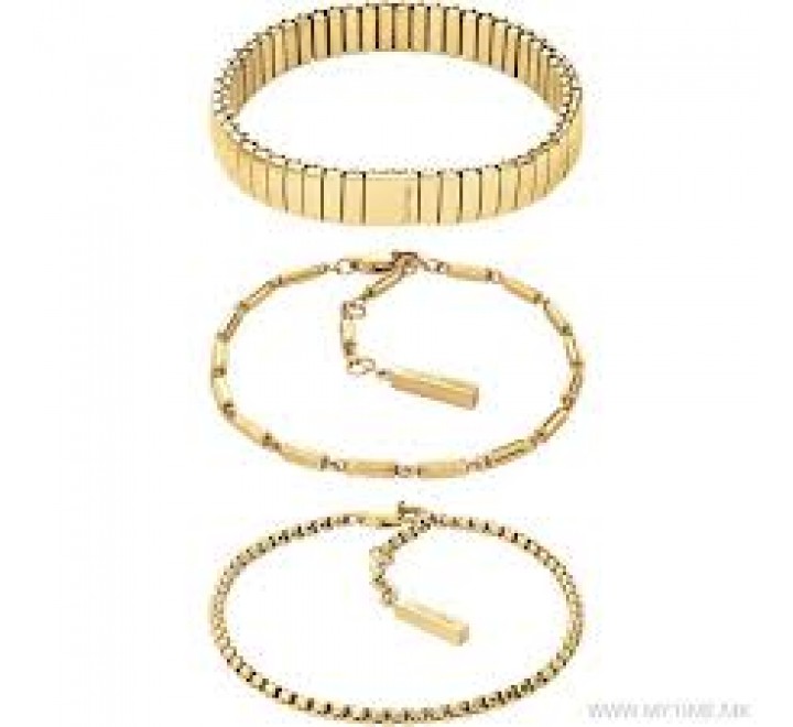 PACK TRES PULSERAS CALVIN KLEIN ACERO DORADO 35000838