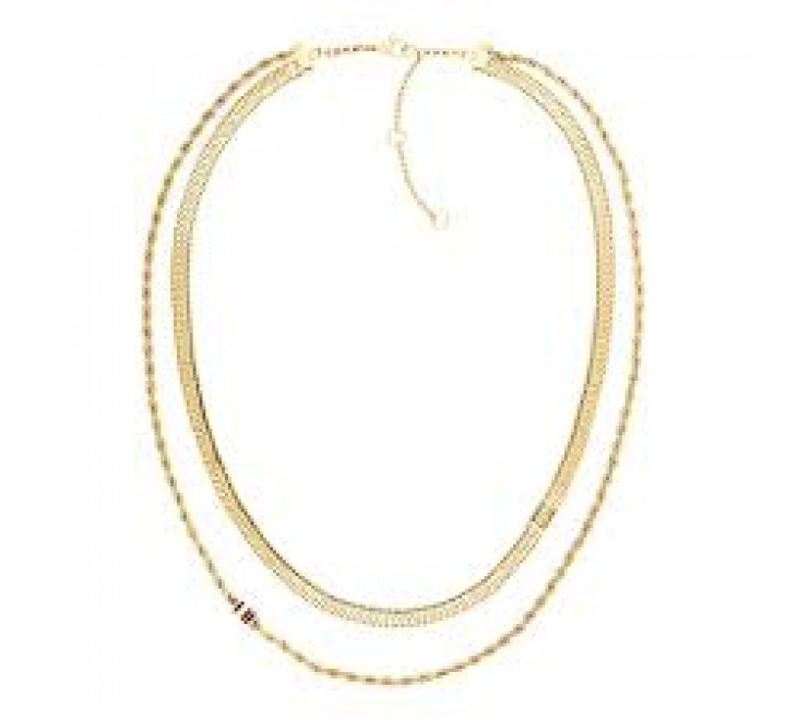 GARGANTILLA TOMMY HILFIGER ACERO DORADO DOBLE 2780980