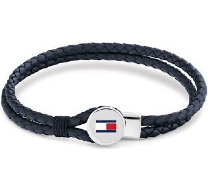 PULSERA TOMMY HILFIGER CUERO TRENZADO AZUL 2790656