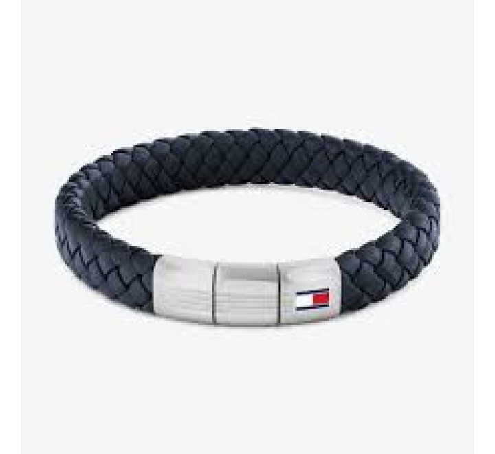 PULSERA TOMMY HILFIGER CUERO TRENZADO AZUL 2790660