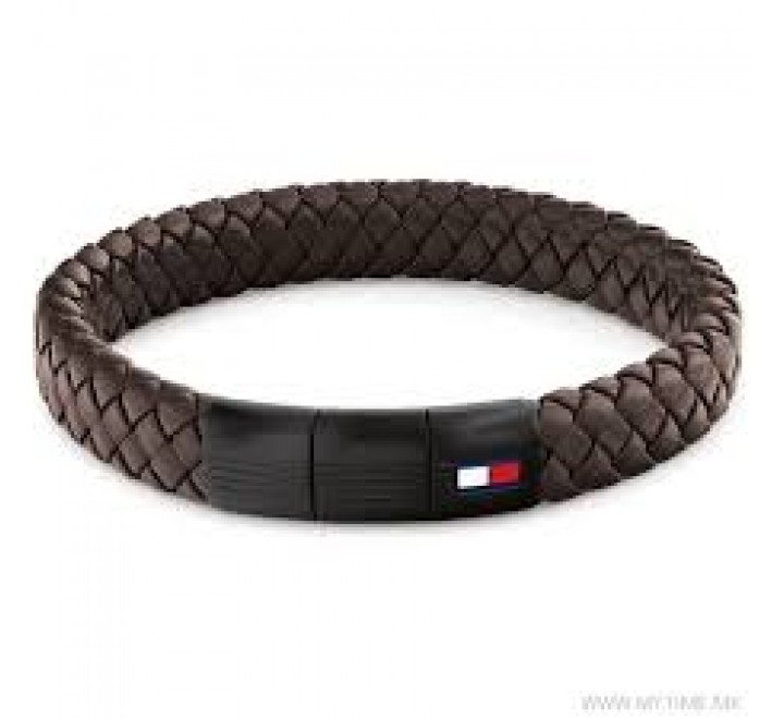 PULSERA TOMMY HILFIGER CUERO TRENZADO MARRON 2790661