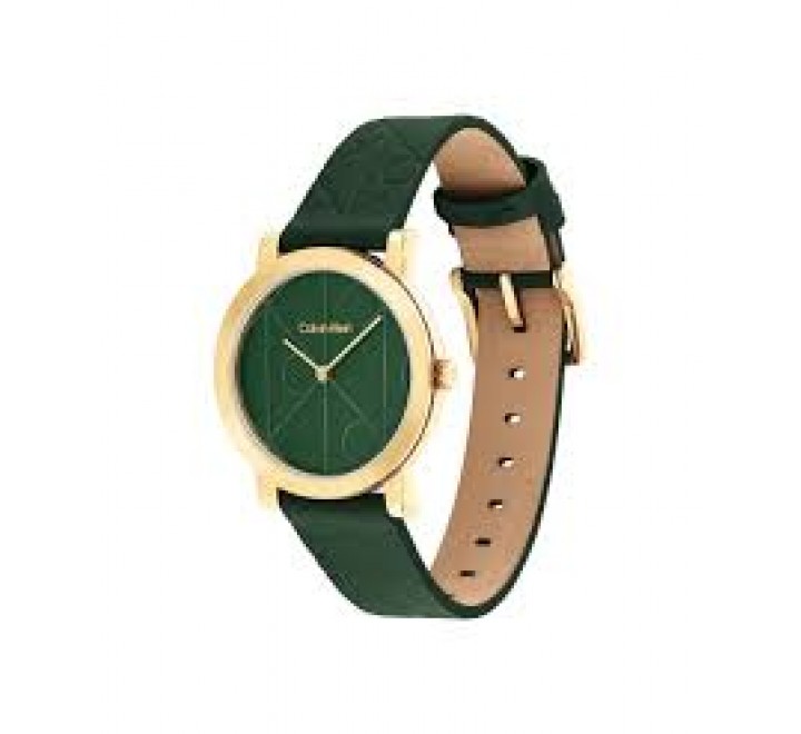 RELOJ CALVIN KLEIN CAJA ACERO DORADO CORREA VERDE 25100129