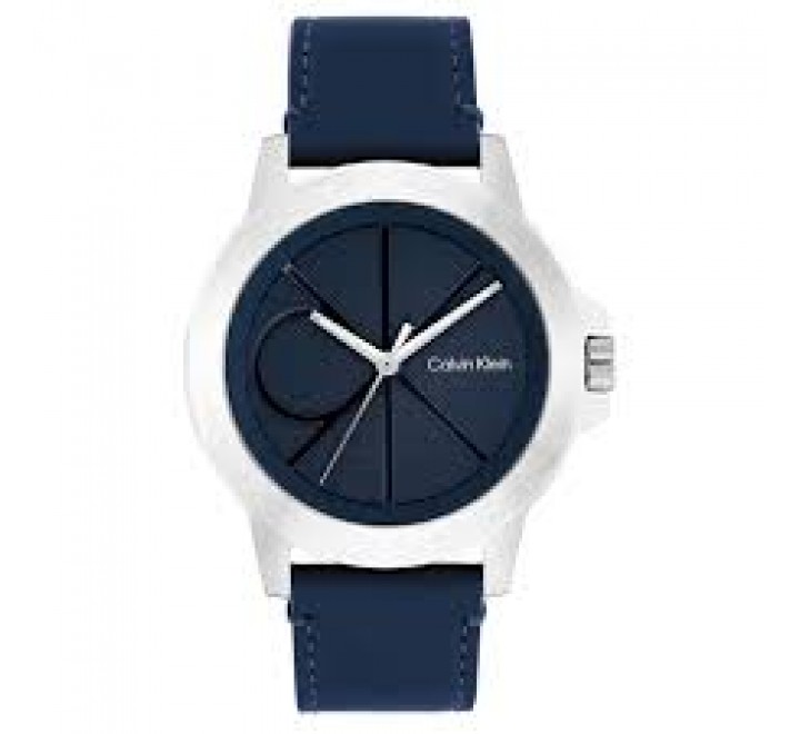 RELOJ CALVIN KLEIN CAJA ACERO CORREA PIEL AZUL 25200526