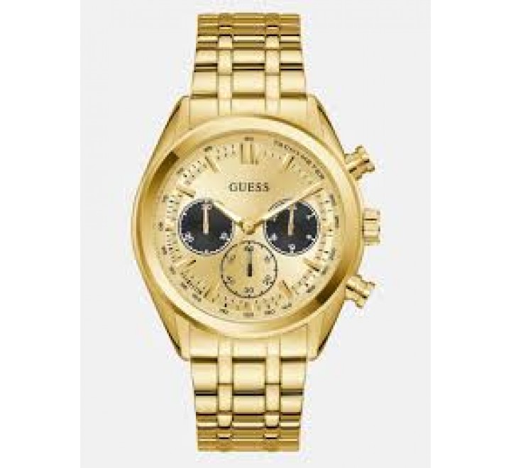 RELOJ GUESS CAJA Y ARMIS ACERO DORADO CRONO GW0971G2