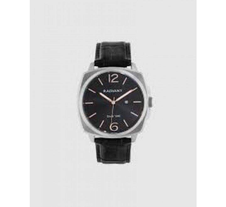 RELOJ RADIANT CORREA PIEL NEGRA ESFERA NEGRA RA678202