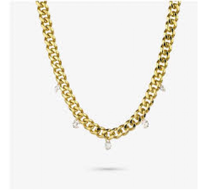 GARGANTILLA RADIANT DORADA ESLABONES Y PIEDRAS RY000281A