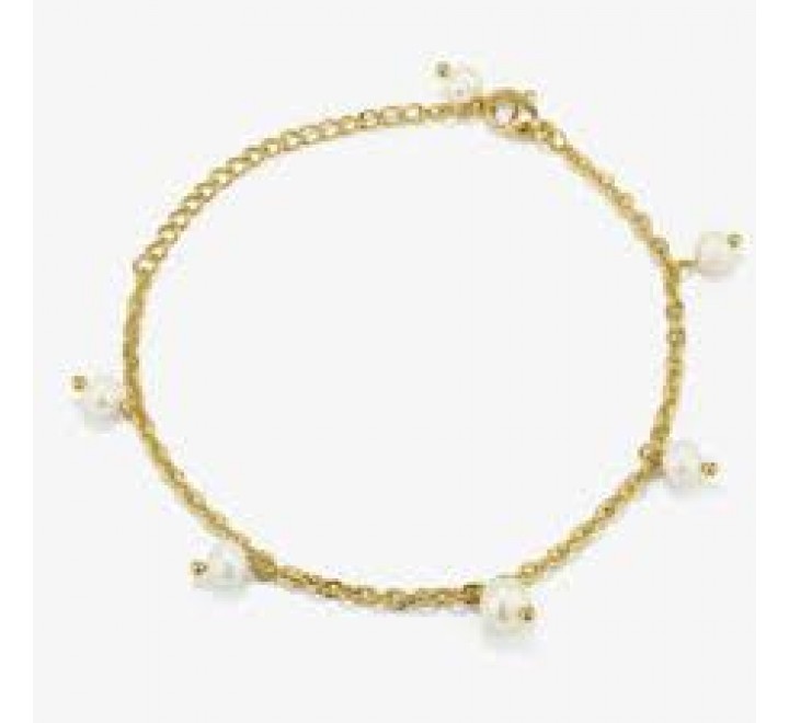 PULSERA RADIANT DORADA CON PERLAS COLGANDO RY000293A