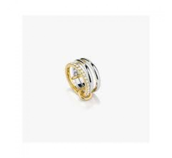 ANILLO RADIANT TRIPLE ACERO BICOLOR DORADO N?14 RY000257-14A