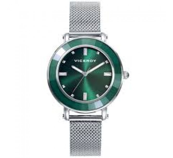 RELOJ VICEROY CAJA Y ARMIS ACERO ESFERA VERDE 41128-67