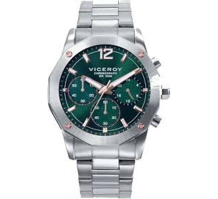 RELOJ VICEROY CAJA Y ARMIS ACERO ESFERA VERDE 401447-65