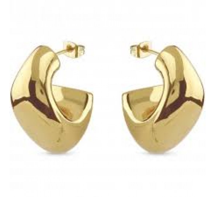 PENDIENTES GUESS ACERO DORADO ARO ACHO LISO JUBE05339JWYGT-U