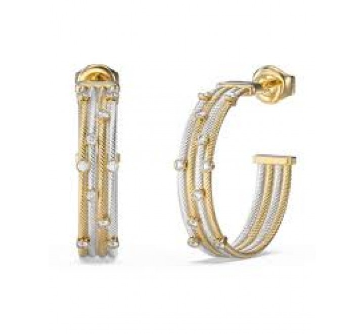 PENDIENTES GUESS ACERO BICOLOR DORADO ARO JUBE05386JWYGRHT-U