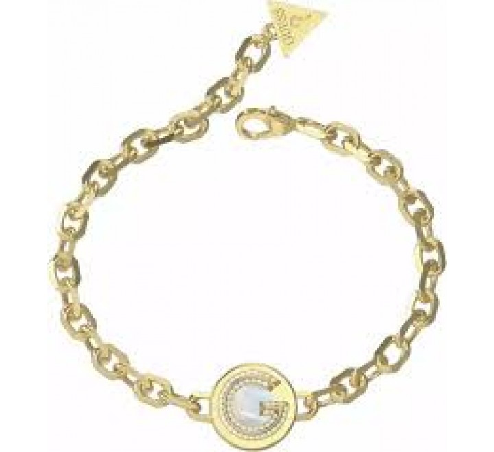 PULSERA GUESS ACERO DORADO NACAR CIRCONITAS JUBB05438JWYGS