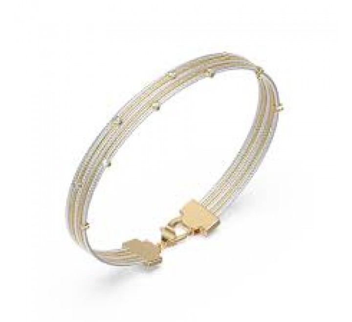 PULSERA GUESS ACERO BICOLOR DORADO RIGIDA JUBB05387JWYGRHS