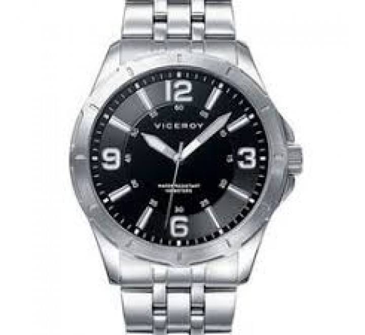 RELOJ VICEROY CAJA Y ARMIS ACERO ESFERA NEGRA 40519-55