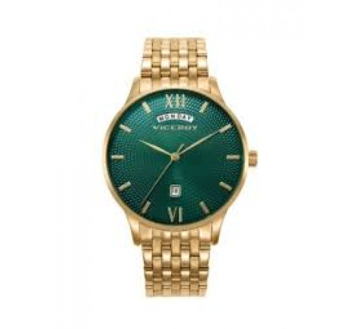 RELOJ VICEROY CAJA Y ARMIS ACERO DORADO ESF VERDE 42455-63