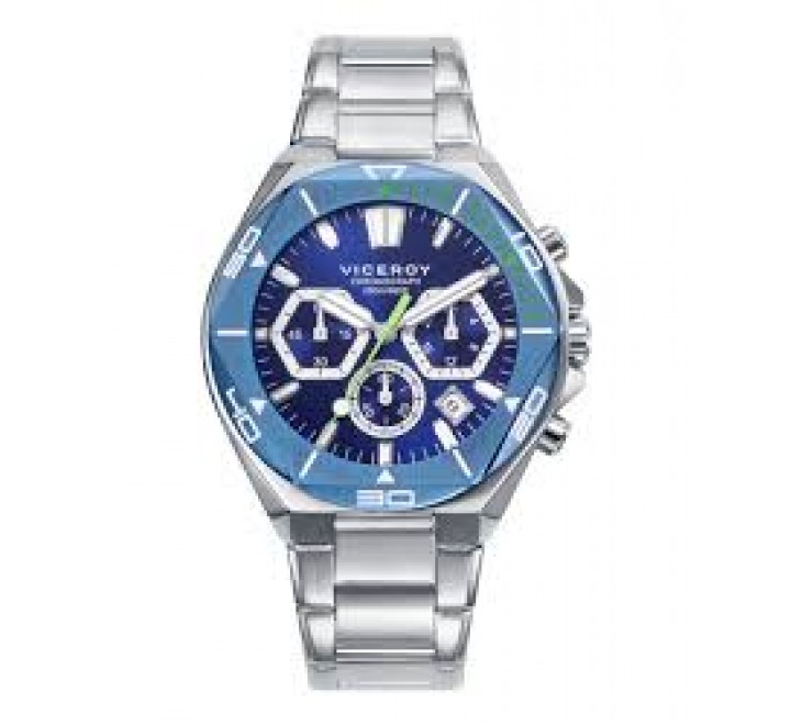 RELOJ VICEROY CAJA Y ARMIS ACERO ESFERA AZUL 46849-37