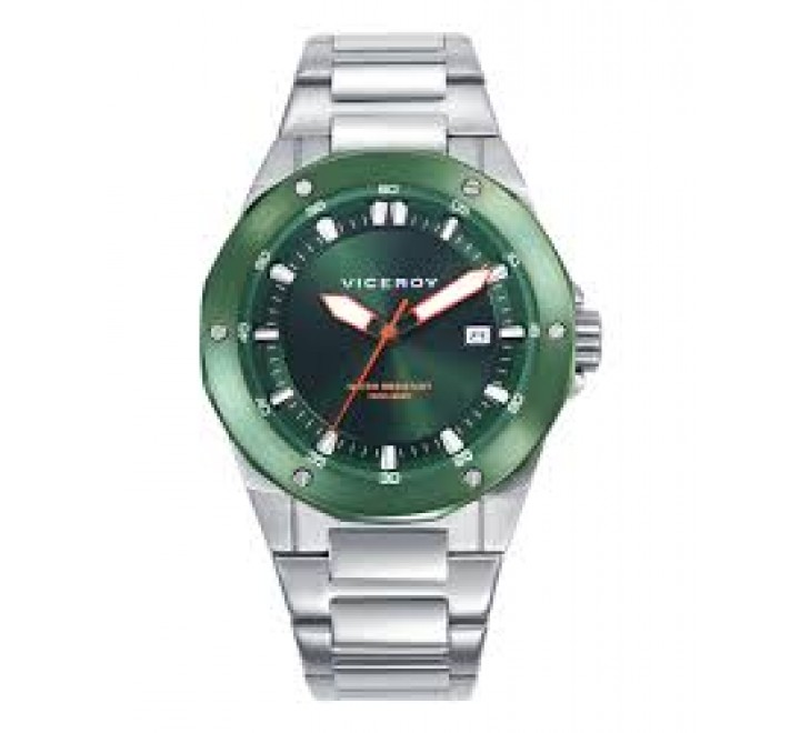 RELOJ VICEROY CAJA Y ARMIS ACERO ESFERA VERDE 46851-67