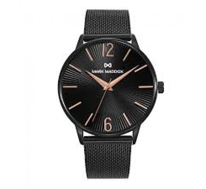 RELOJ MARK MADDOX ACERO NEGRO ESFERA NEGRA HM1025-55