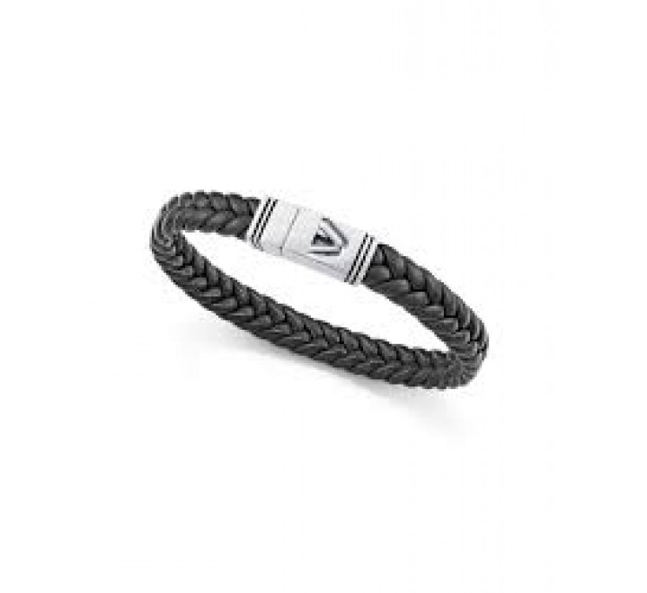 PULSERA VICEROY ACERO Y PIEL NEGRA 14330P01010