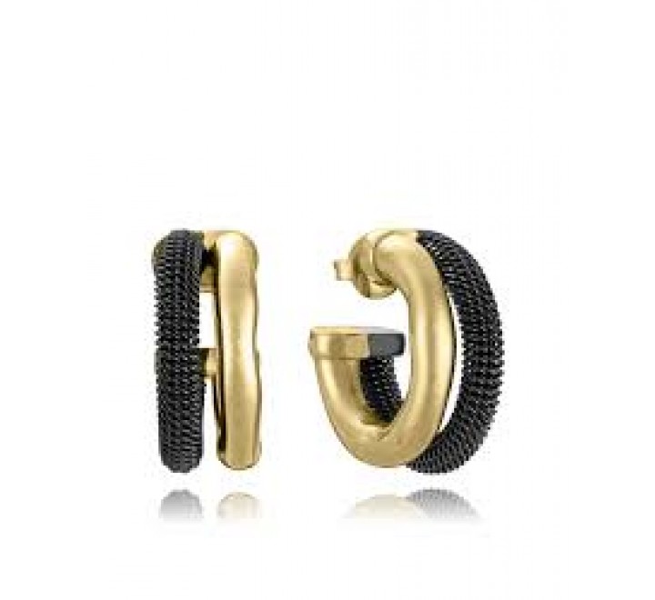 PENDIENTES VICEROY ACERO DORADO Y NEGRO ARO 14347E01010
