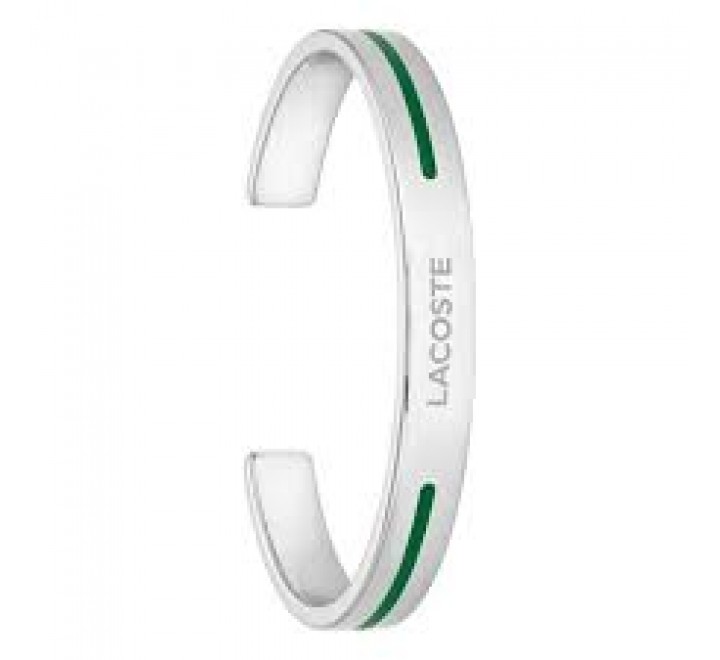 PULSERA LACOSTE ACERO RIGIDA ESMALTE VERDE 2040526