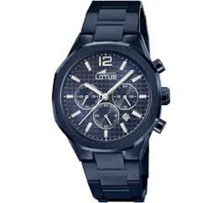 RELOJ LOTUS CAJA Y ARMIS ACERO AZUL CRONO 18848/1
