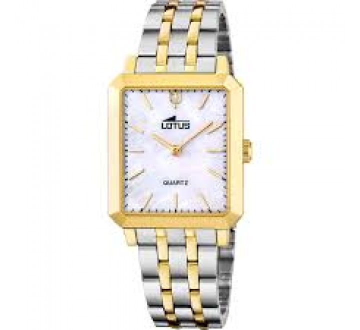 RELOJ LOTUS CAJA Y ARMIS ACERO BICOLOR CUADRADO 18981/1