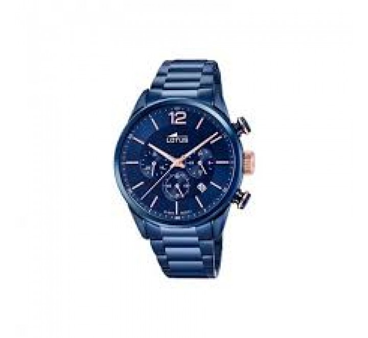 RELOJ LOTUS CAJA Y ARMIS ACERO AZUL ESFERA AZUL 18680/2
