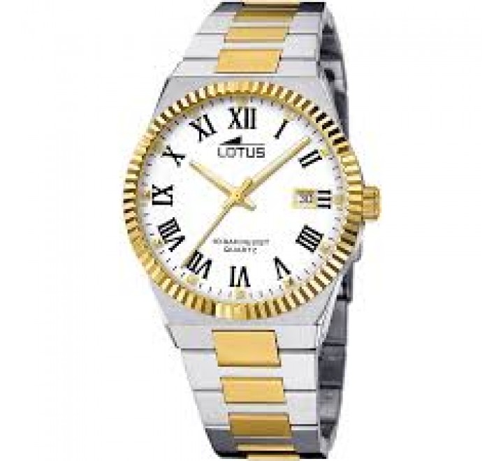 RELOJ LOTUS CAJA Y ARMIS ACERO BICOLOR DORADO 18836/4