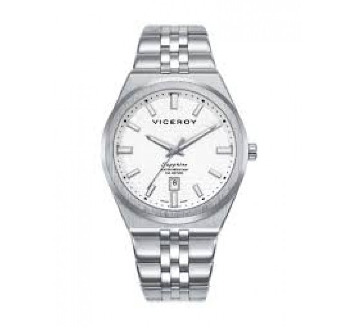 RELOJ VICEROY ACERO CRISTAL ZAFIRO ESFERA BLANCA 45115-07