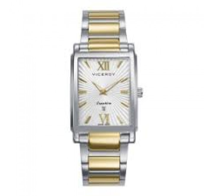 RELOJ VICEROY ACERO BICOLOR DORADO CIRSTAL ZAFIRO 45121-83