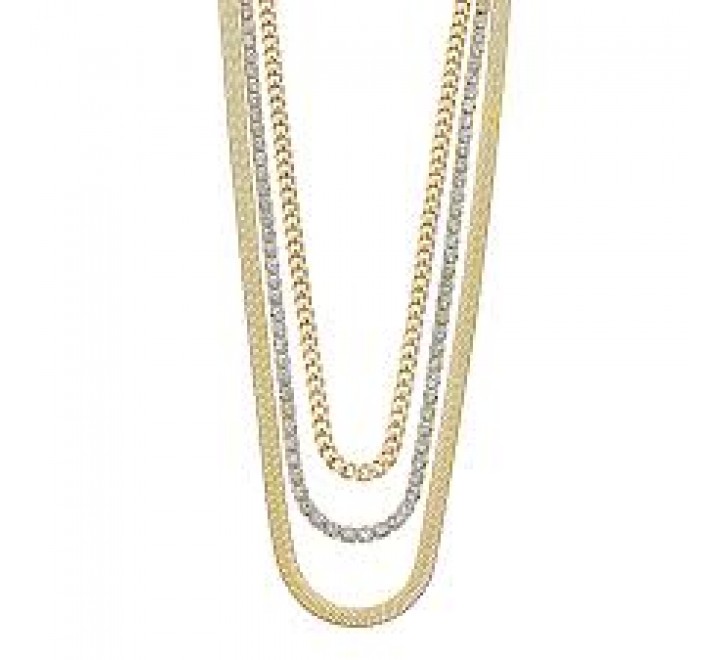 GARGANTILLA LOTUS DOBLE ACERO DORADO CIRCONITAS LS2342/1/2