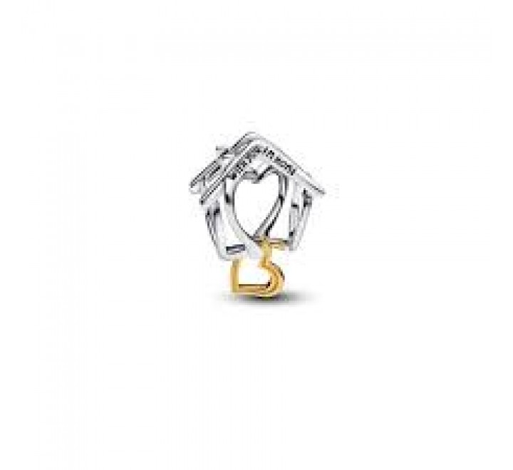 CHARM PANDORA PLATA BICOLOR HOGAR Y CORAZON 764145C00
