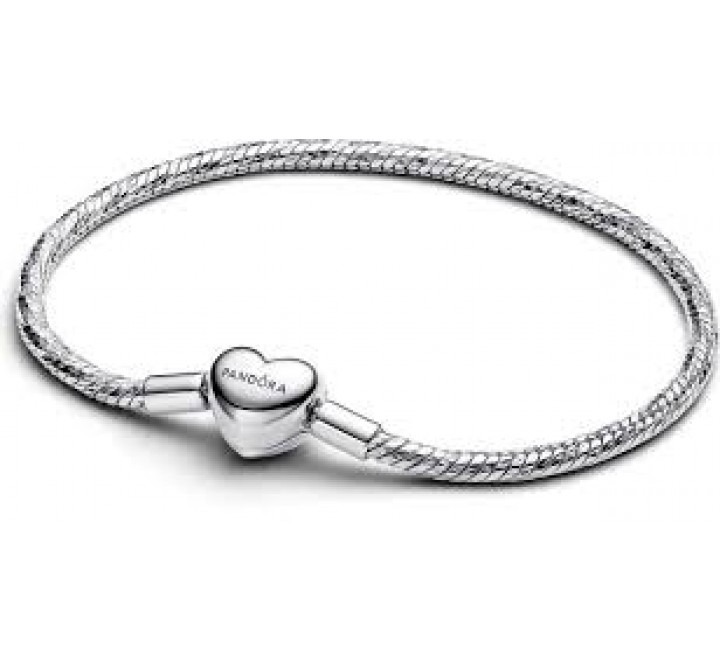 PULSERA PANDORA PLATA CORAZON LISO 19CM 594236C00-19