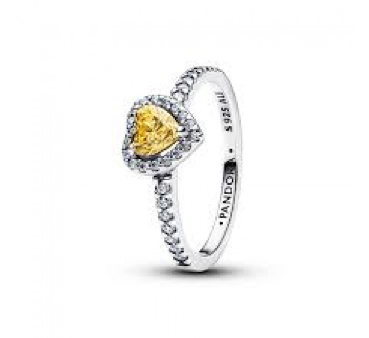 ANILLO PANDORA PLATA CORAZON AMARILLO N?12 198421C05-52