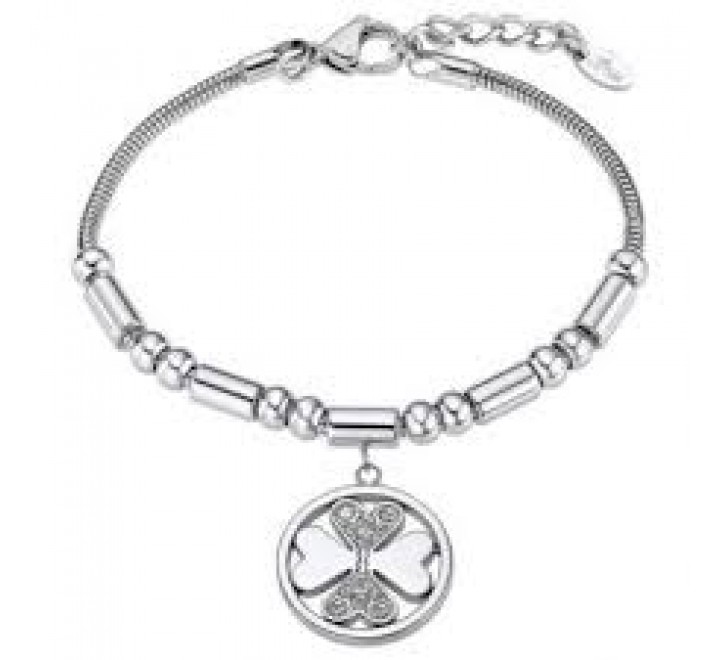 PULSERA LOTUS ACERO TREBOLO COLGANDO CIRCONITAS LS2467/2/1