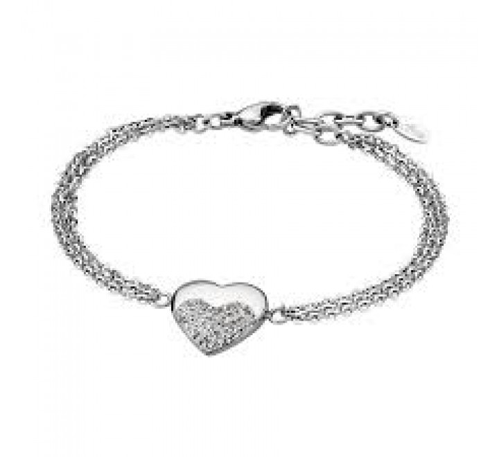 PULSERA LOTUS ACERO MULTICADENA CORAZON CIRCONITA LS1769/2/1