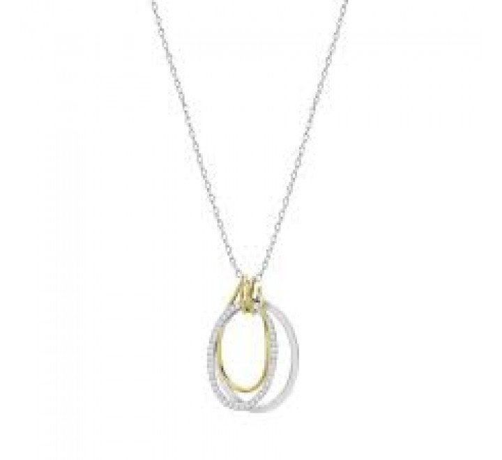 GARGANTILLA LOTUS PLATA BICOLOR DORADO CIRCONITAS LP3885-1/1
