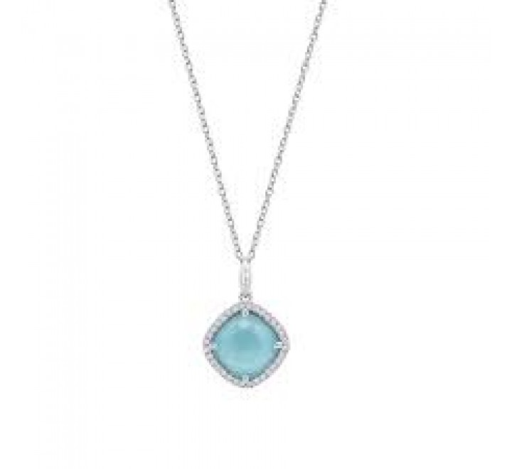 GARGANTILLA LOTUS PLATA PIEDRA AZUL TURQUESA LP3921-1/2