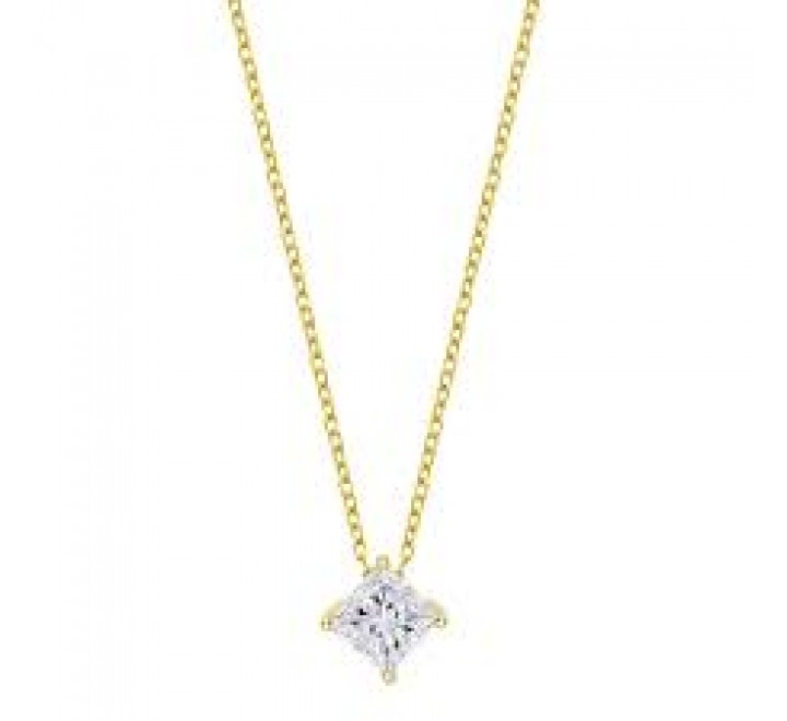 GARGANTILLA LOTUS PLATA DORADA CIRCONITA CUADRADA LP3835-1/2