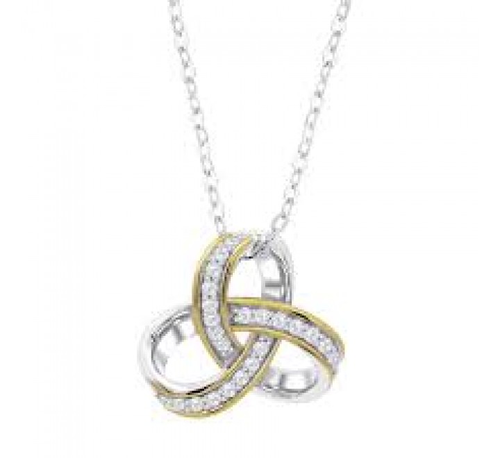 GARGANTILLA LOTUS PLATA BICOLOR DORADA CIRCONITAS LP3888-1/1