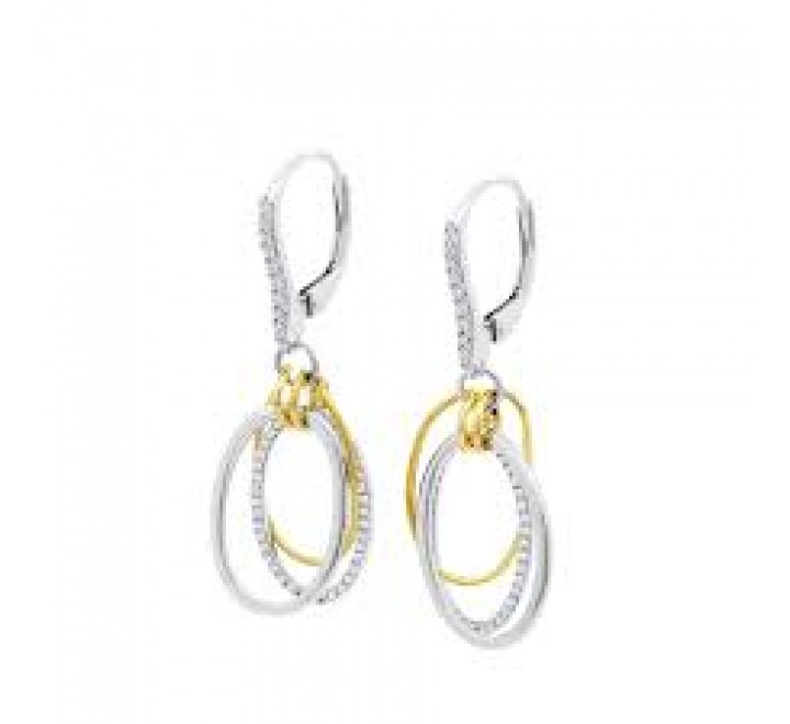 PENDIENTES LOTUS PLATA BICOLOR DORADO LARGOS LP3885-4/2