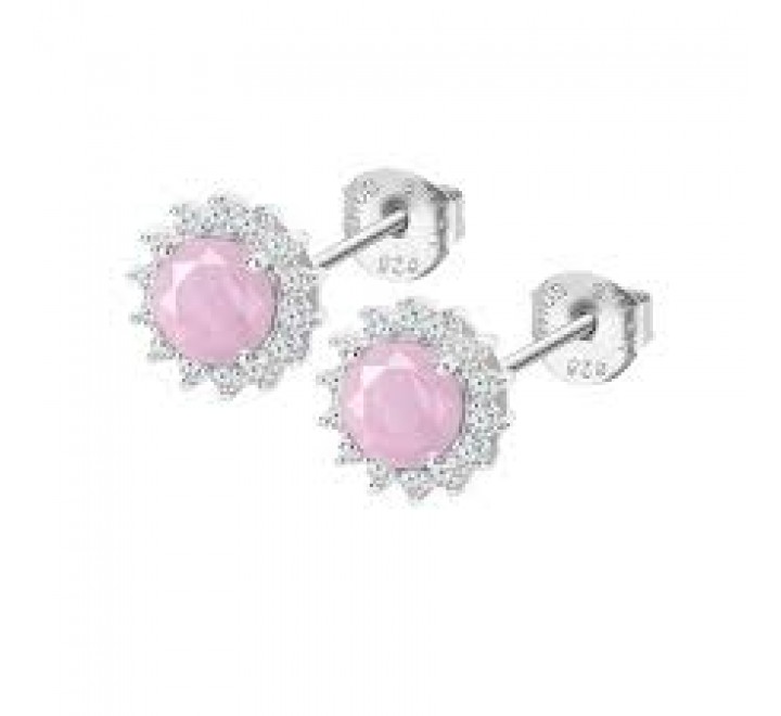 PENDIENTES LOTUS PLATA CIRCONITA ROSA LP3791-4/1