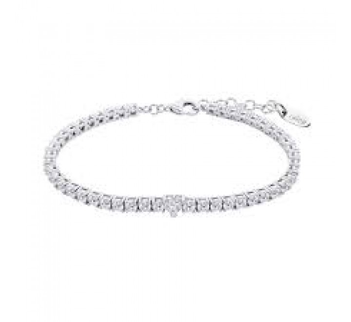 PULSERA LOTUS PLATA CIRCONITAS LP3762-2/1