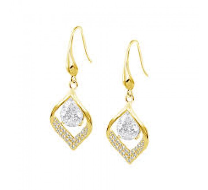 PENDIENTES LOTUS PLATA DORADA LARGO CIRCONITAS LP3711-4/5