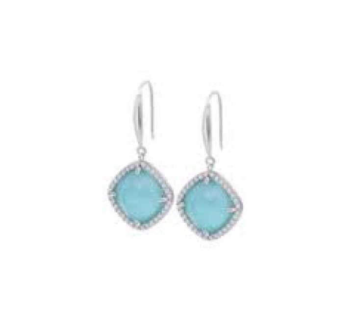PENDIENTES LOTUS PLATA PIEDRA AZUL TURQUESA LP3921-4/2