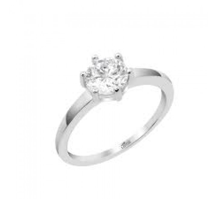 ANILLO LOTUS PLATA CIRCONITA CON GARRAS N?14 LP3740-3/114